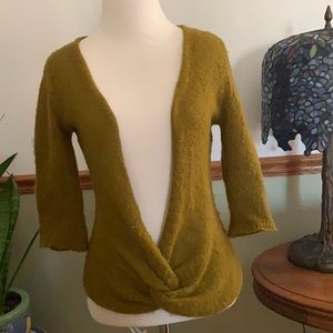 Wooden Ships Open Weave Knot Front Crop Sweater M/L